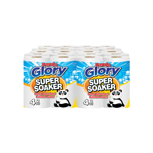 Panda Glory Super Soaker Kitchen Towel 1x96 Rolls – ultra-absorbent strong kitchen paper towel product image

