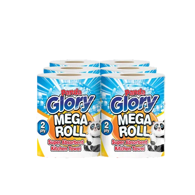 Panda Glory Mega Roll Kitchen Towel 1x6 Rolls – large ultra-absorbent kitchen paper towel product image
