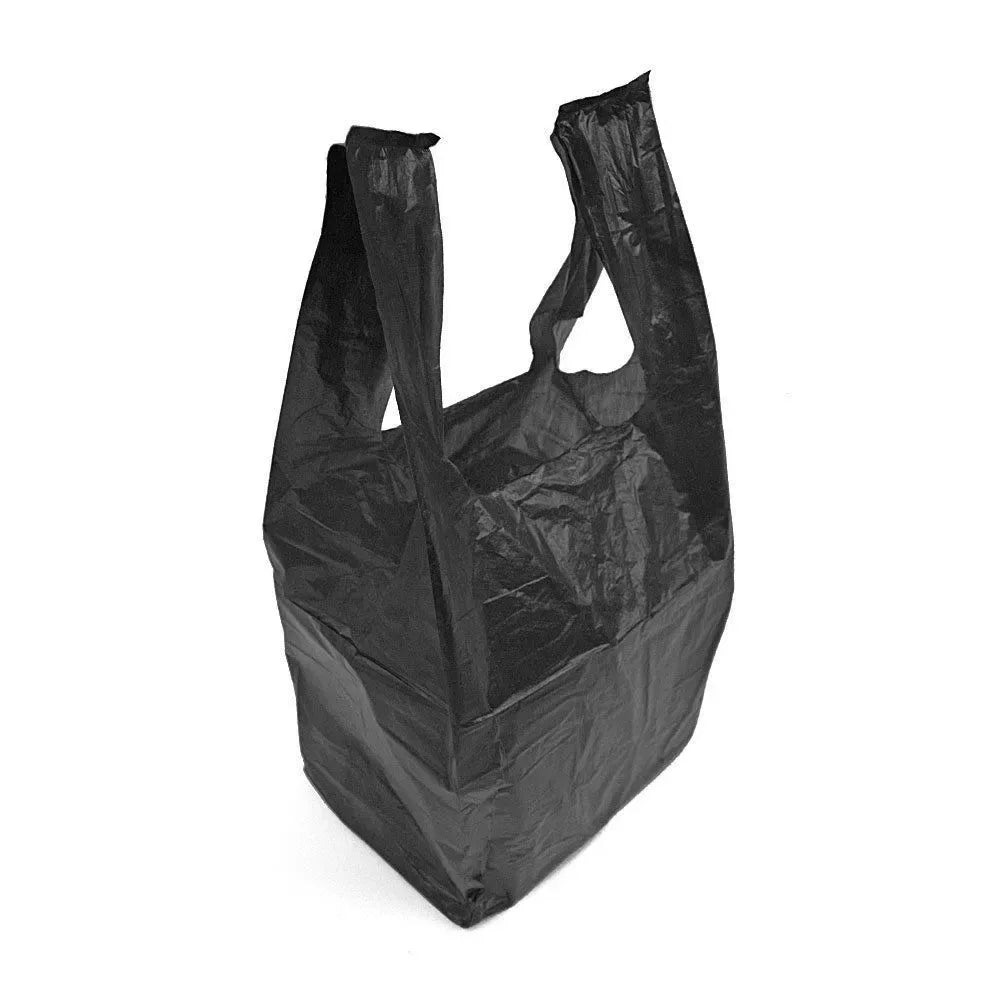 Black Bottle Carrier Bags 8x13x18 1x1000pcs - Memo Cash and Carry 