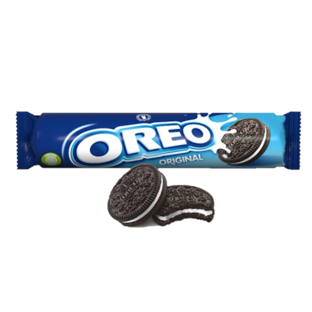 OREO Original Vanilla Sandwich Biscuits (16 Pack x 154g) – product image of classic chocolate biscuits with a smooth vanilla crème filling
