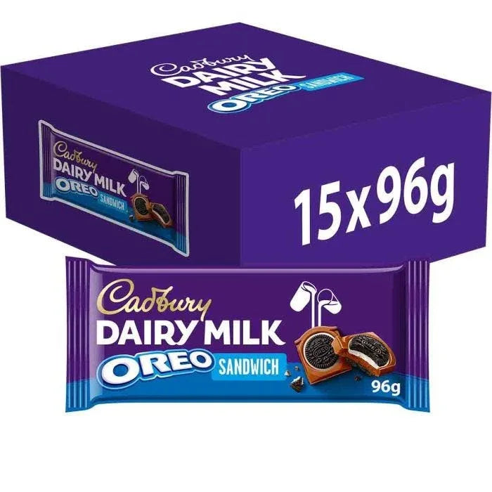 Cadbury Dairy Milk Oreo Sandwich Chocolate Bar (15 Packs x 96G) - Memo Cash and Carry 