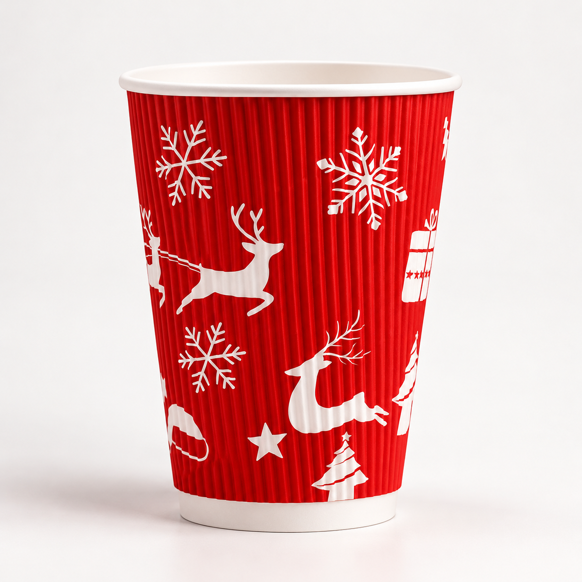 8oz Christmas Kraft Ripple Cups 20x25 pcs