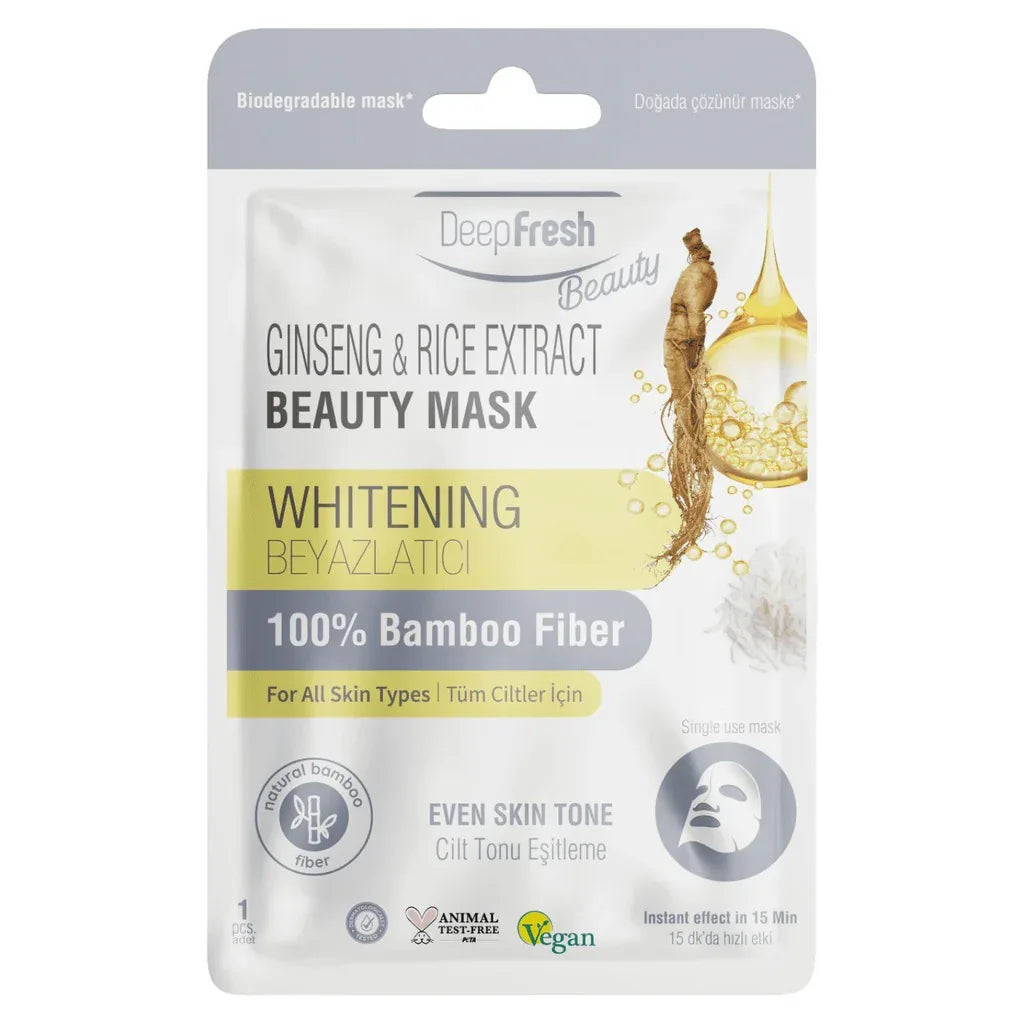 Deep Fresh Face Mask - Whitening Ginseng & Rise 24pcs - Memo Cash and Carry 