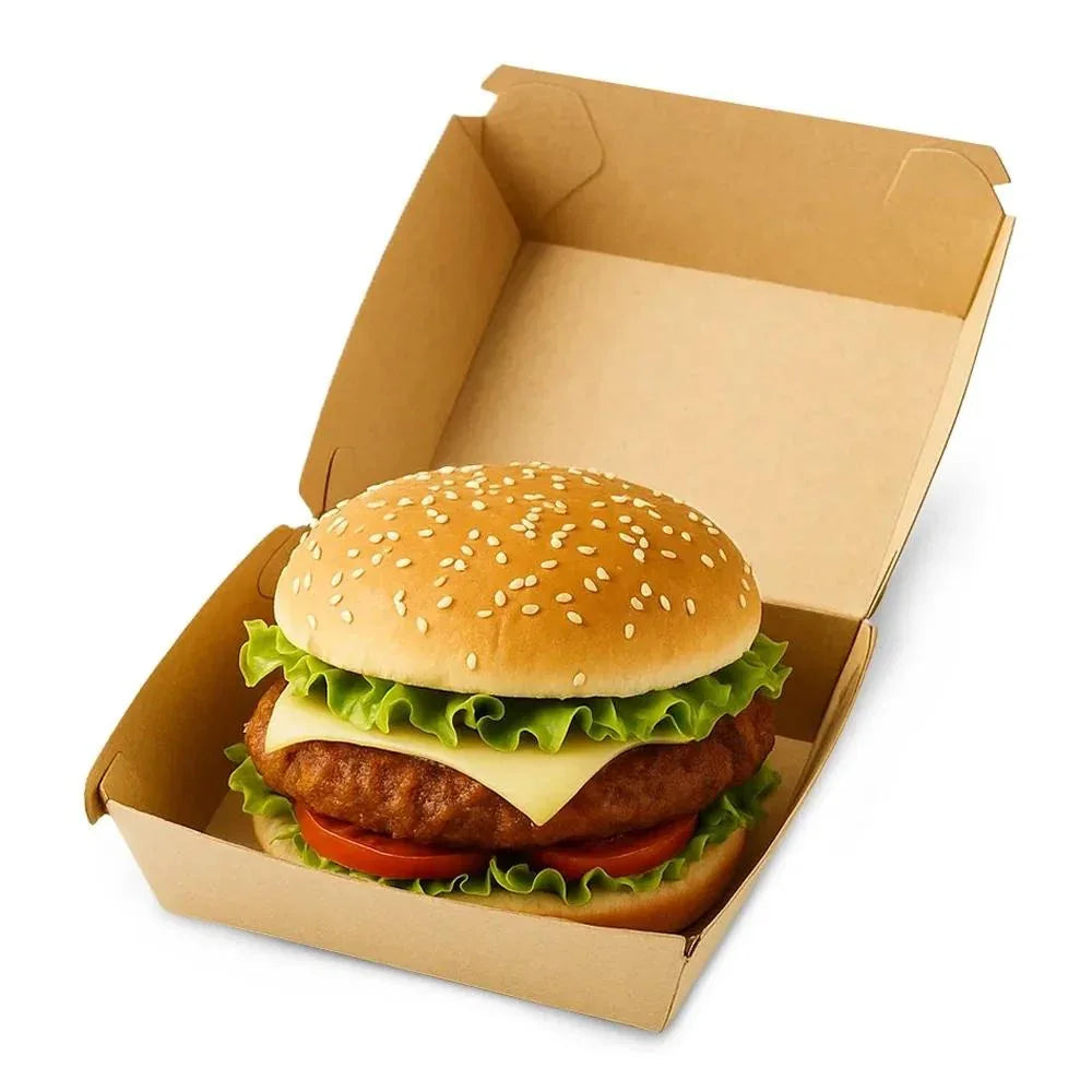 Brown Card Cb4 4 Inch Card Burger Box -My (200 Pcs) - Memo Cash and Carry 