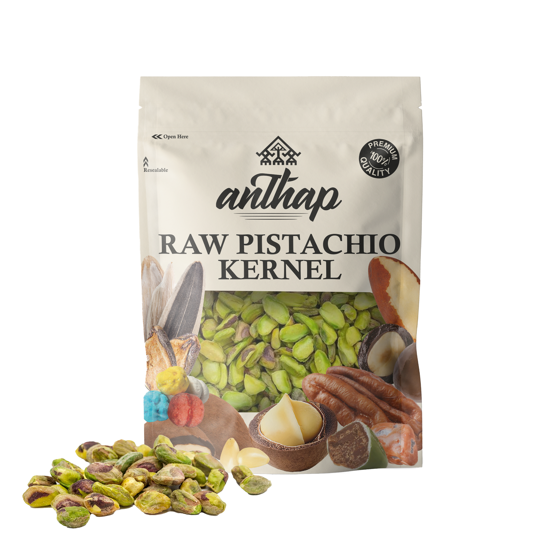 Anthap Raw California Pistachio Kernel (Whole-Halves)