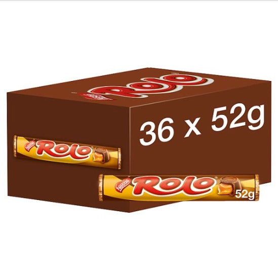 Rolo Milk Chocolate & Caramel Tube (36 Packs x 52g) – product image of milk chocolate sweets filled with smooth caramel
