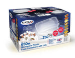 Food containers, case of 250 x 650ml bottles — wholesale bulk for UK businesses