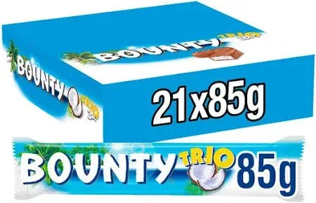 Bounty Coconut & Milk Chocolate Snack Bar Trio (24 Pack x 85G) - Memo Cash and Carry 
