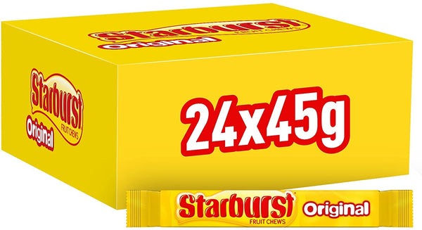 Starburst Original Fruit Chews Sweets (24 Packs x 45g) – product image of assorted chewy fruit-flavoured candies
