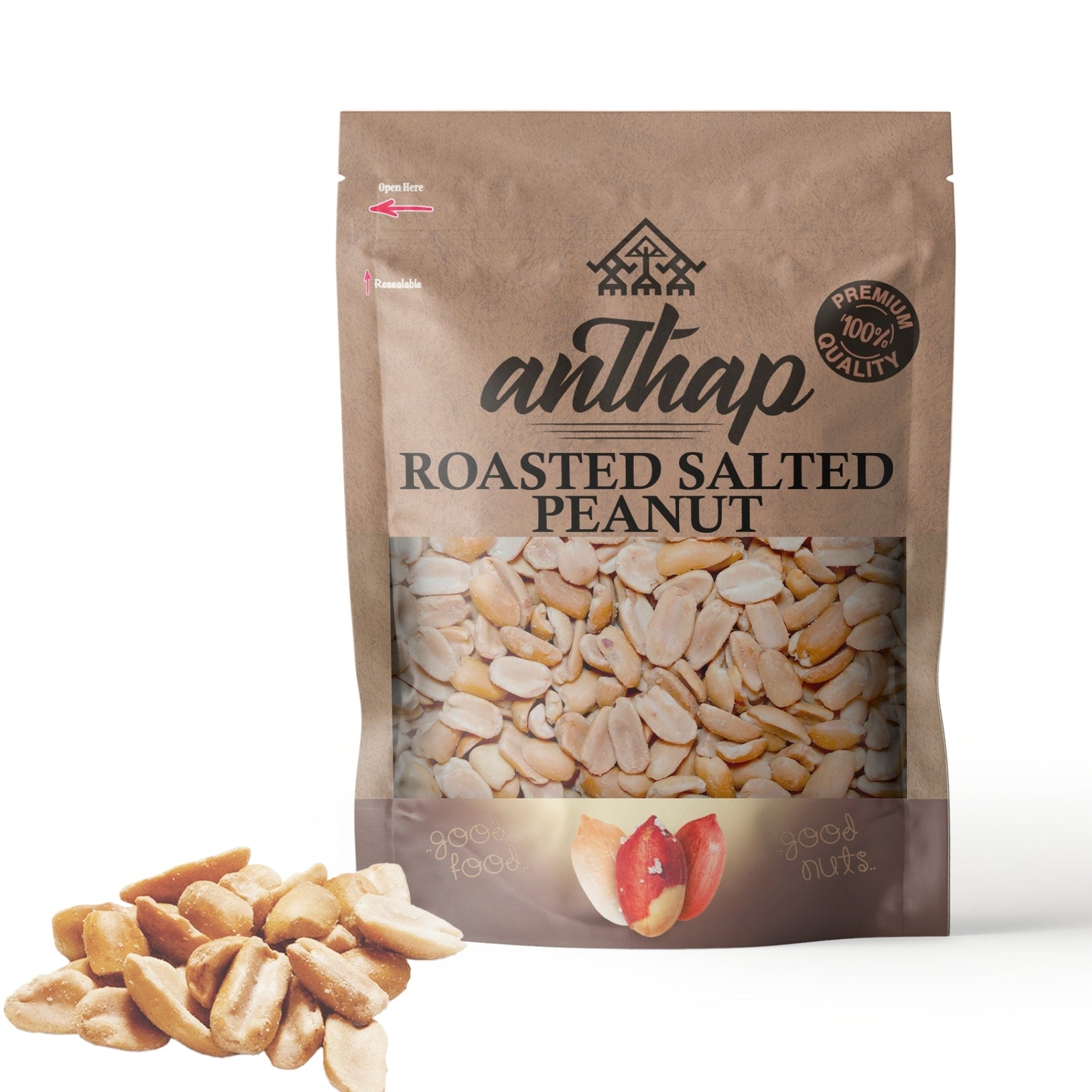 Anthap Roasted Salted Peanut Without Skin