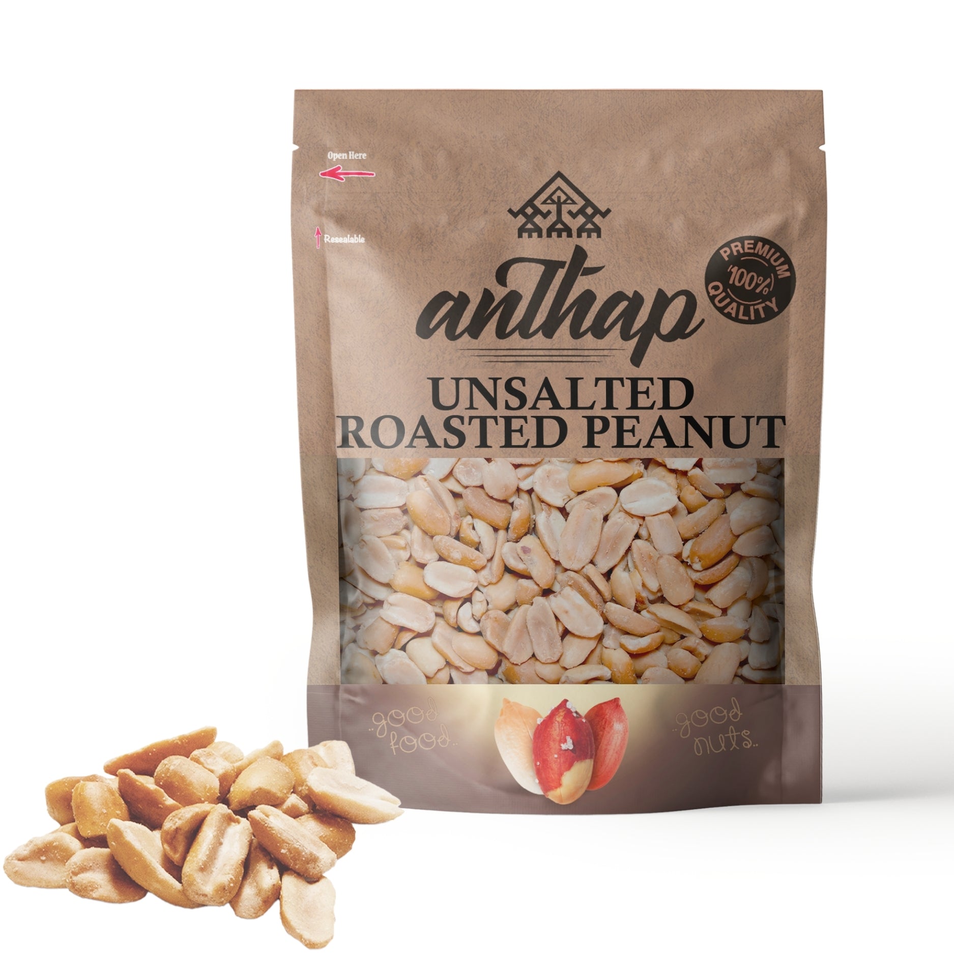 Anthap Unsalted Roasted Peanut Without Skin
