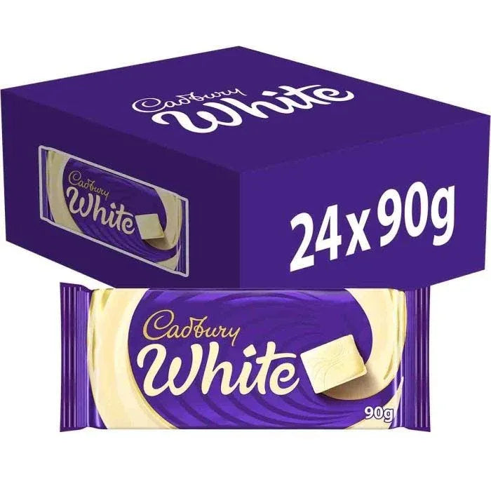 Cadbury White Chocolate Bar (24 Packs x 90G) - Memo Cash and Carry 