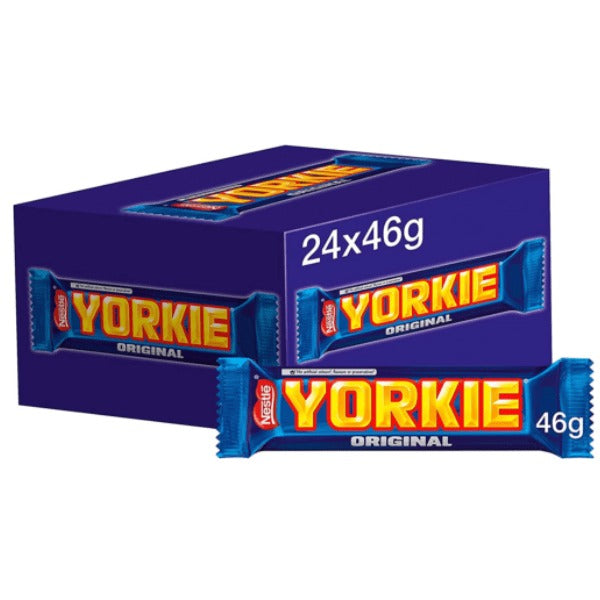 Yorkie Original Chocolate Bar (24 Pack x 44g) – product image of chunky classic milk chocolate bars
